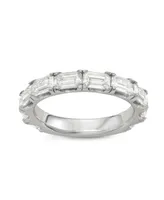 Charles & Colvard Moissanite Emerald Cut Wedding Band ( / ct. t.w. Diamond Equivalent) Sterling Silver