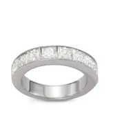 Charles & Colvard Moissanite Princess Cut Wedding Band (3 ct. t.w. Diamond Equivalent) in Sterling Silver