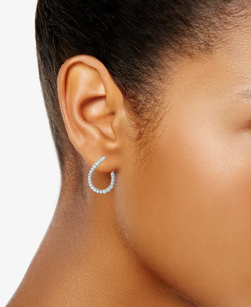 And Now This Crystal Stone Pear Shape Post Hoop Earrings
