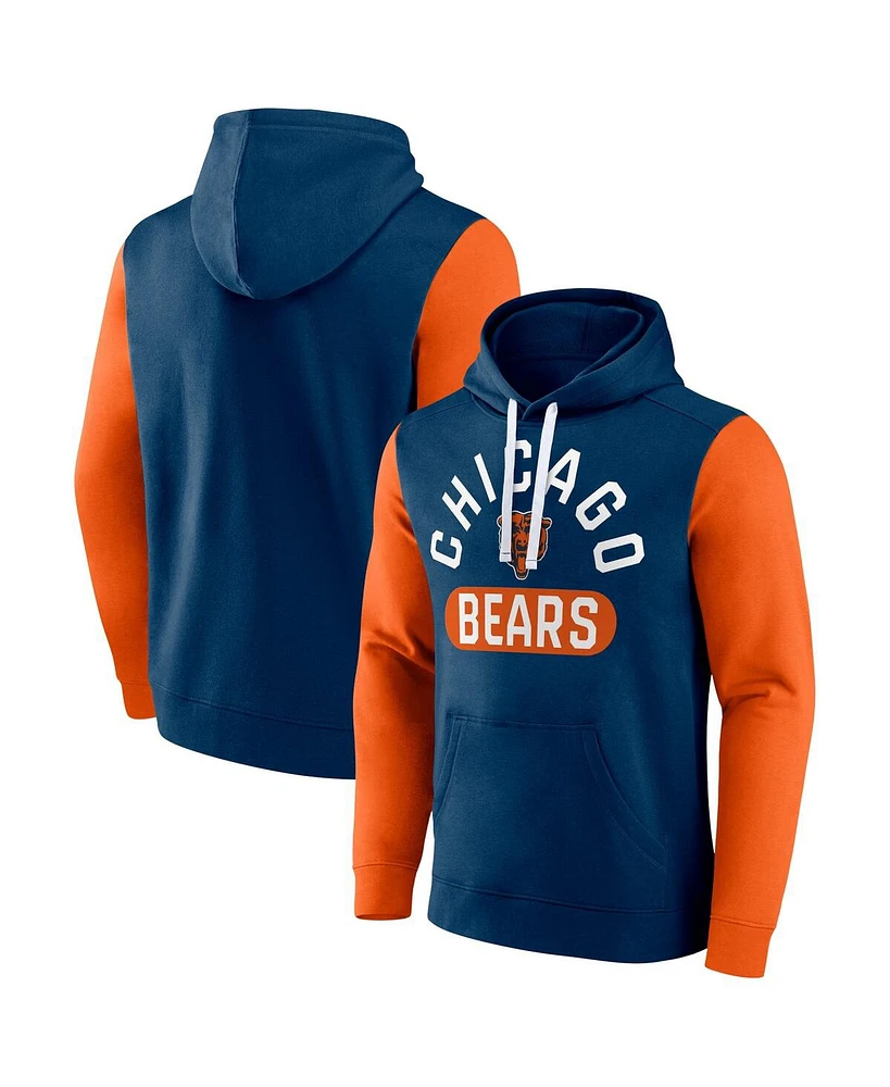 Men's Fanatics Navy Chicago Bears Extra Point Pullover Hoodie