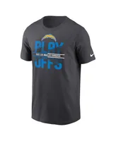 Men's Nike Anthracite Los Angeles Chargers 2022 Nfl Playoffs Iconic T-shirt