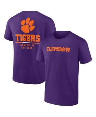 Men's Fanatics Purple Clemson Tigers Game Day 2-Hit T-shirt