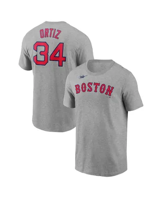 Men's Nike David Ortiz Heather Gray Boston Red Sox Name and Number T-shirt