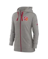 Women's Nike Heather Charcoal Tampa Bay Buccaneers Gym Vintage-Like Full-Zip Hoodie