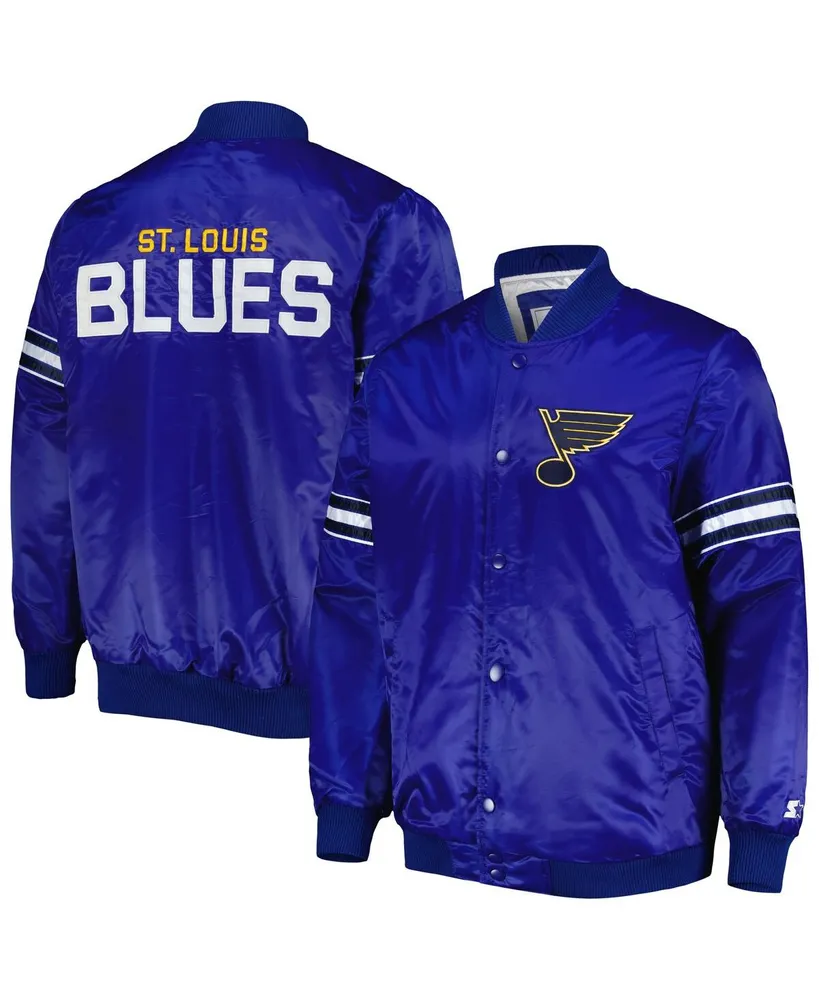 St. Louis Blues Starter Pick & Roll Satin Full-Snap Varsity Jacket - Blue