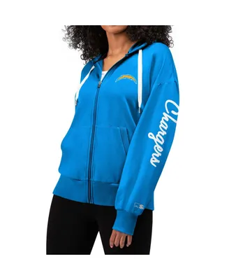 Women's Msx by Michael Strahan Powder Blue Los Angeles Chargers Emerson Full-Zip Hoodie