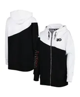 Women's Dkny Sport Black, White Philadelphia Flyers Gina Full-Zip Hoodie