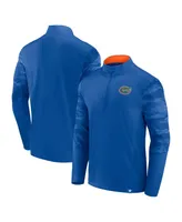 Men's Fanatics Royal Florida Gators Ringer Quarter-Zip Top