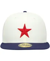 Men's New Era White Detroit Stars Cooperstown Collection Turn Back The Clock 59FIFTY Fitted Hat