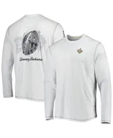 Men's Tommy Bahama White New Orleans Saints Laces Out Billboard Long Sleeve T-shirt