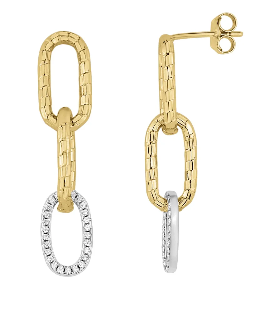 And Now This Cubic Zirconia Two-Tone Drop Post Earring