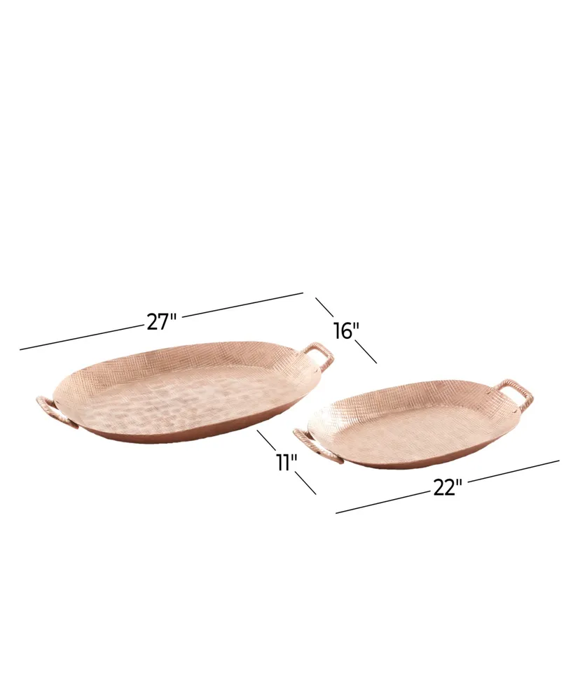 Rosemary Lane Aluminum Tray, Set of 2, 27", 22" W