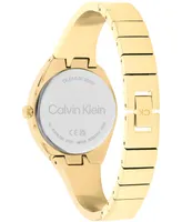 Calvin Klein Women's 2-Hand Gold-Tone Stainless Steel Bangle Bracelet Watch 30mm