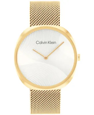 Calvin Klein Women's 2-Hand Gold-Tone Stainless Steel Mesh Bracelet Watch 36mm