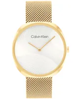 Calvin Klein Women's 2-Hand Gold-Tone Stainless Steel Mesh Bracelet Watch 36mm