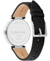 Calvin Klein Women's 2-Hand Black Leather Strap Watch 36mm