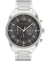 Calvin Klein Men's Multifunction Silver-Tone Stainless Steel Bracelet Watch 45mm