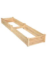 Costway Wooden Vegetable Raised Garden Bed Backyard Patio Grow Flowers Planter