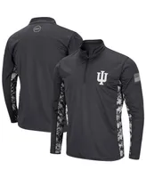 Men's Colosseum Charcoal Indiana Hoosiers Oht Military-Inspired Appreciation Digi Camo Quarter-Zip Jacket