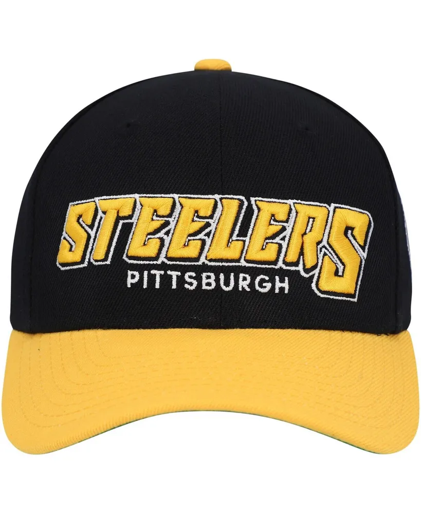 Big Boys Mitchell & Ness Black, Gold Pittsburgh Steelers Shredder Adjustable Hat