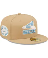 Men's New Era Tan Chicago White Sox 75th Anniversary of Comiskey Park Sky Blue Undervisor 59FIFTY Fitted Hat