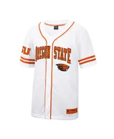 Men's Colosseum White Oregon State Beavers Free-Spirited Full-Button Baseball Jersey