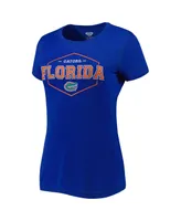 Women's Concepts Sport Royal and Orange Florida Gators Badge T-shirt and Flannel Pants Sleep Set