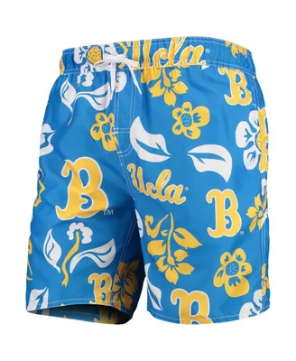 Men's Wes & Willy Blue Ucla Bruins Floral Volley Swim Trunks