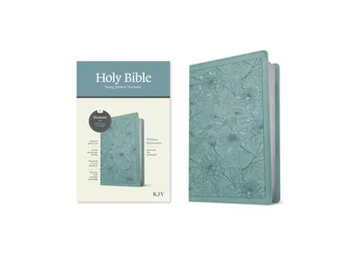 Kjv Thinline Reference Bible, Filament Enabled Edition (Red Letter, Leatherlike, Floral Leaf Teal) by Tyndale