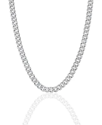 Oma The Label Frosty Link Collection 9mm Necklace in White Gold- Plated Brass, 16"