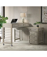 Closeout! Fresh Perspectives 56" Wood 360 Degrees Swivel Desk