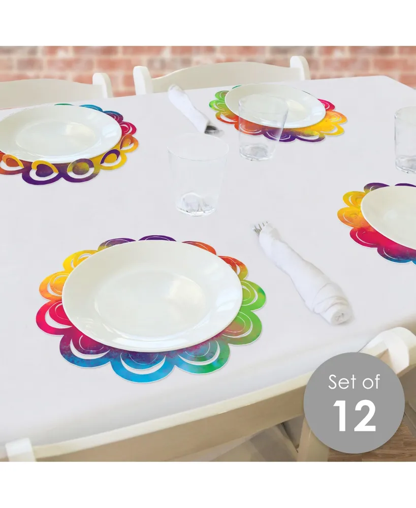 Holi Hai Festival of Colors Party Table Paper Chargers Place Setting For 12