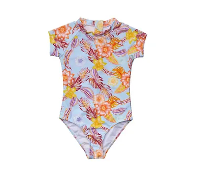 Child Girls Boho Tropical Ss Surf Suit