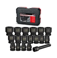 18 Piece 1/2 Inch Drive 6 Point Sae Impact Socket Set