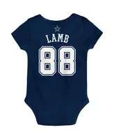 Infant Boys and Girls CeeDee Lamb Navy Dallas Cowboys Mainliner Player Name and Number Bodysuit