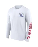 Men's Fanatics White Chicago Sox Pressbox Long Sleeve T-shirt