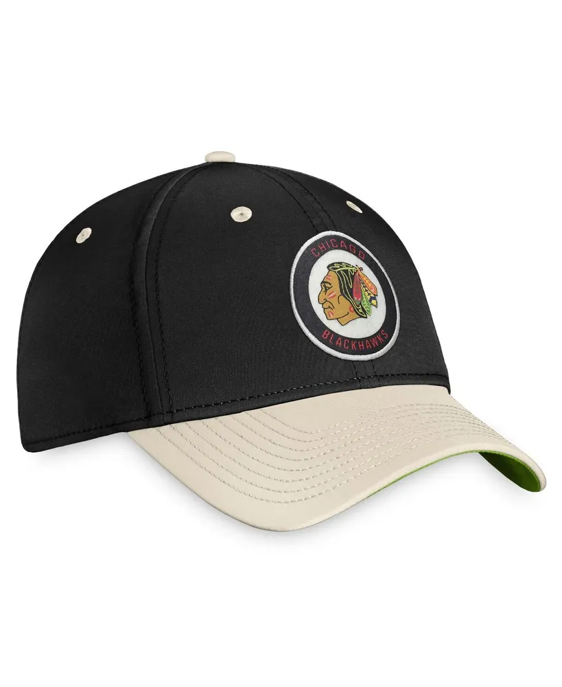 Men's Fanatics Black, Khaki Chicago Blackhawks True Classics Retro Flex Hat