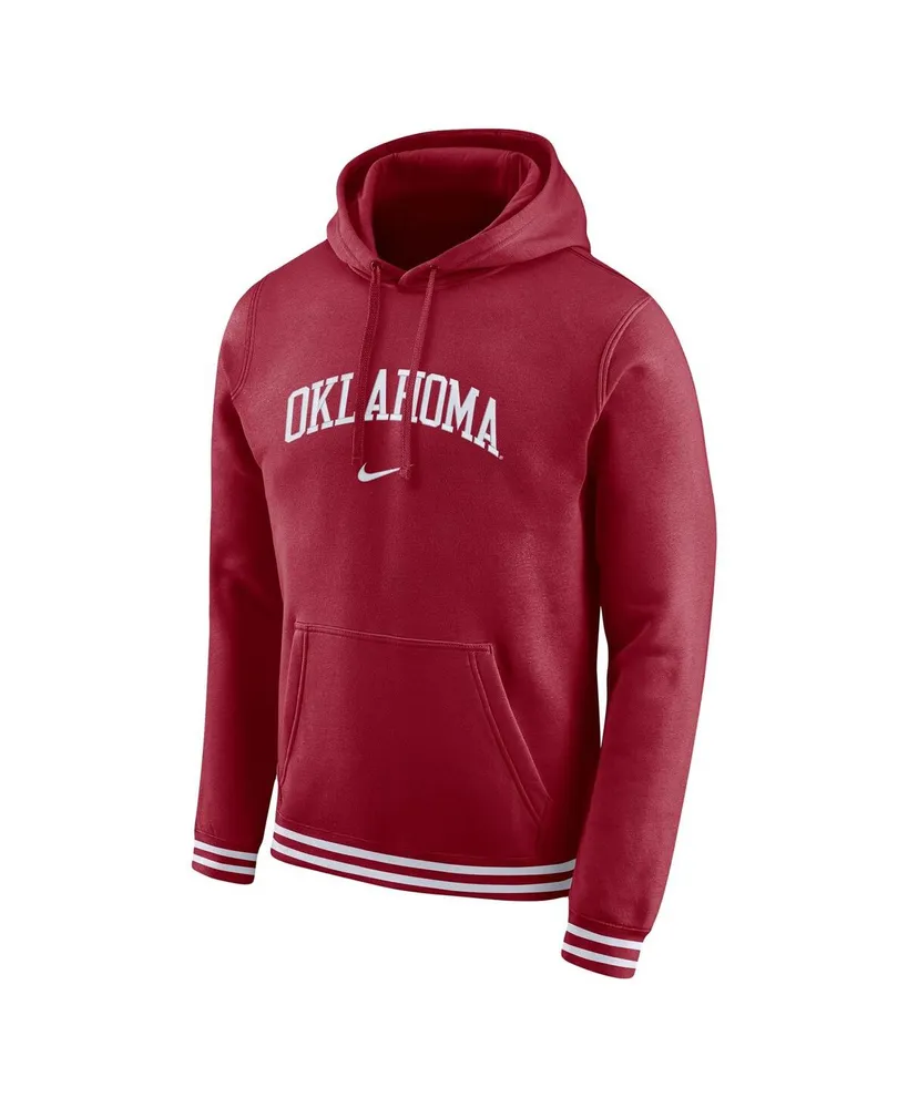 Men's Nike Crimson Oklahoma Sooners Sketch Retro Pullover Hoodie