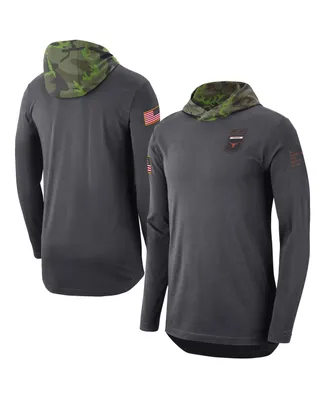 Men's Nike Anthracite Texas Longhorns Military-Inspired Long Sleeve Hoodie T-shirt