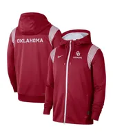 Men's Nike Crimson Oklahoma Sooners 2022 Sideline Lockup Performance Full-Zip Hoodie Jacket