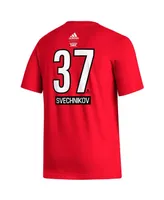 Men's adidas Andrei Svechnikov Red Carolina Hurricanes Reverse Retro 2.0 Name and Number T-shirt