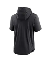 Men's Nike Black Colorado Rockies Logo Lockup Performance Short-Sleeved Pullover Hoodie