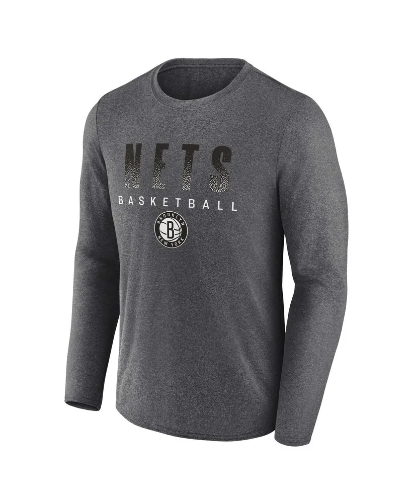 Men's Fanatics Heathered Charcoal Brooklyn Nets Where Legends Play Iconic Practice Long Sleeve T-shirt
