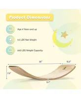Costway Wooden Wobble Balance Board Kids Adult 15.5'' wider Rocker Board Toy 660LBS