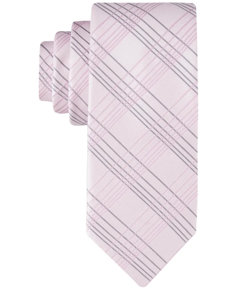 Calvin Klein Men's Tonal Linear Grid Tie
