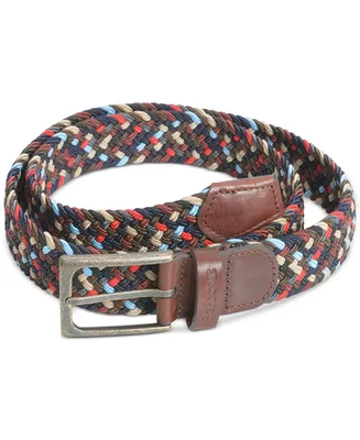 Barbour Men's Ford Webbing Belt with Faux-Leather Trim