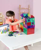 Play22 Magnetic Tiles Building Blocks 113 Pieces Set with Insert Alphabet Cards