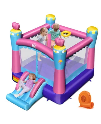 Costway Inflatable Bounce House 3-in-1 Princess Theme Inflatable Castle w/ 550W Blower