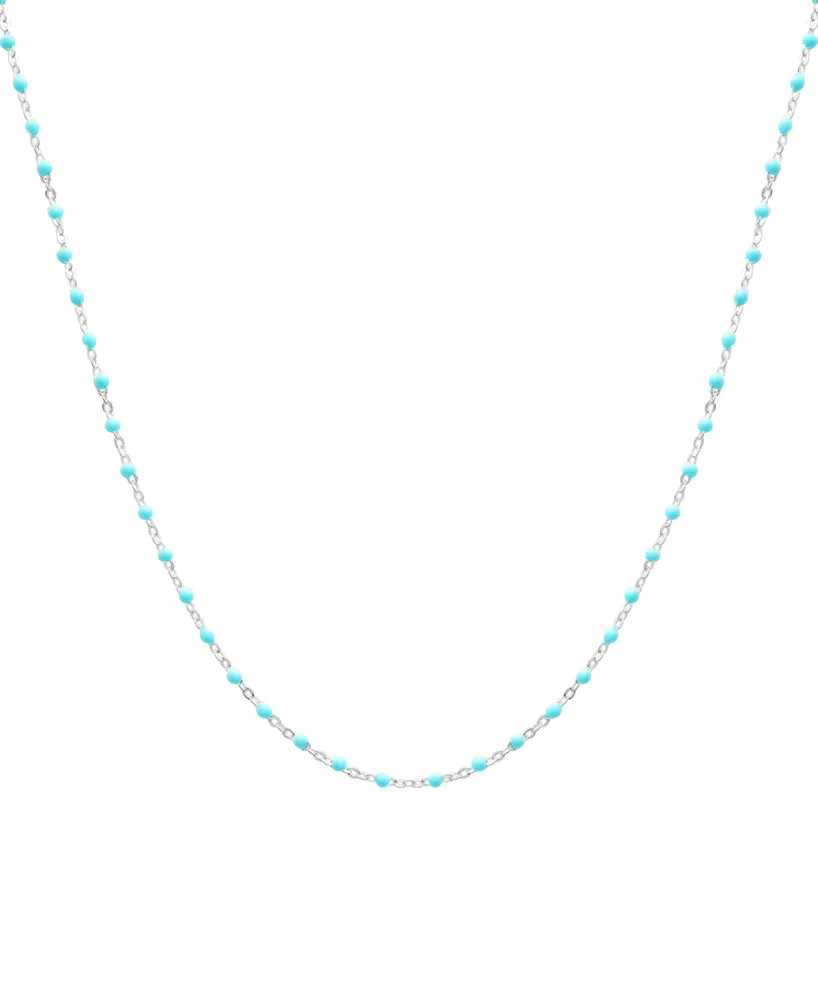 Giani Bernini Enamel Bead Collar Necklace, 16" + 2" extender, Created for Macy's