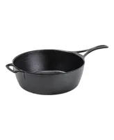 Lodge Cast Iron Blacklock Triple Seasoned 4 Quart Deep Skillet with Lid Cookware